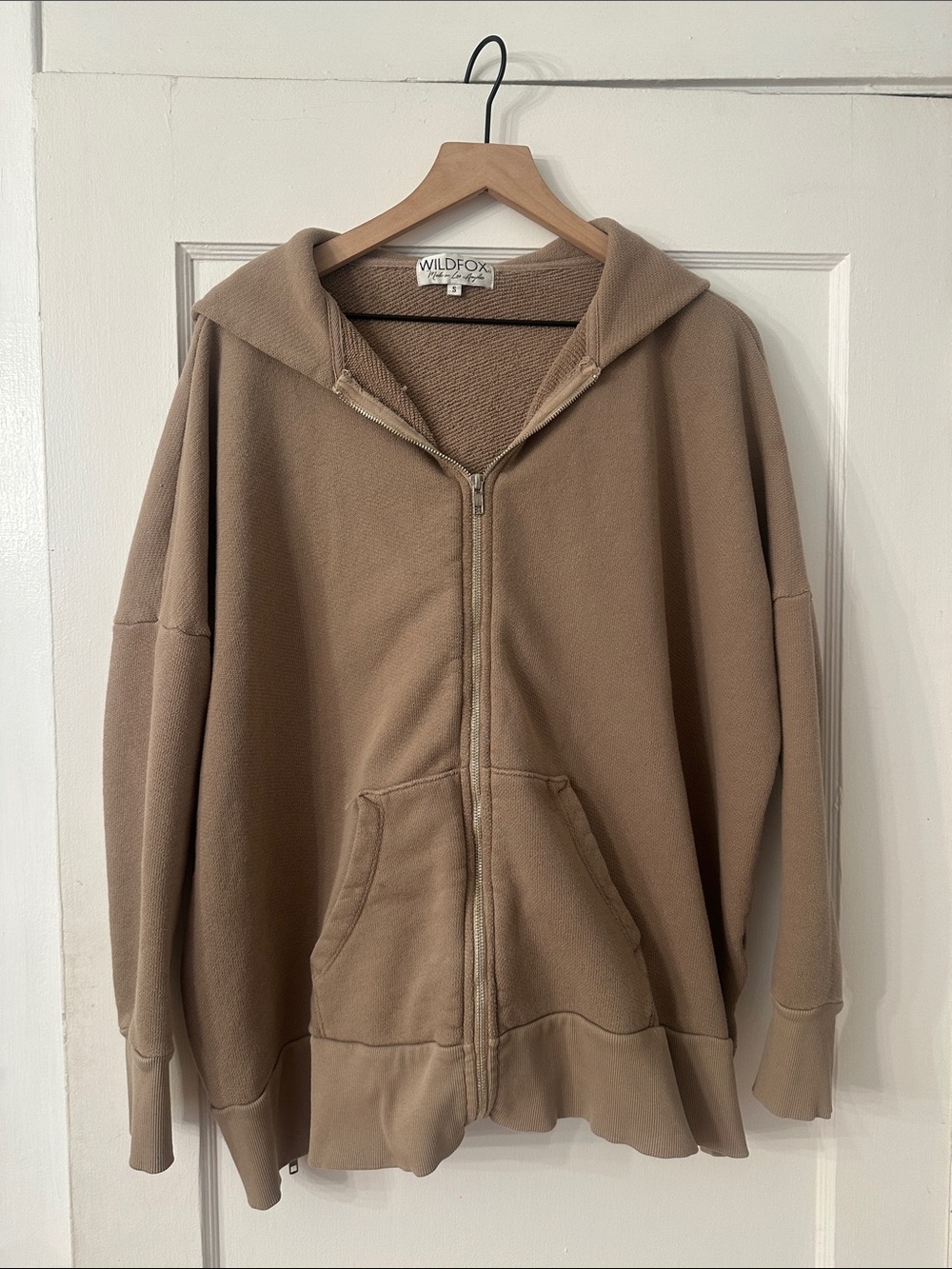 Wildfox Beige/Taupe Zip Hoodie